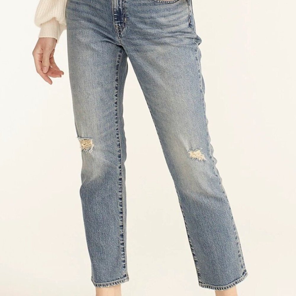J.Crew Women's Slim Boyfriend Jean in Tinted Indigo Wash (Plus Size, Size 37)